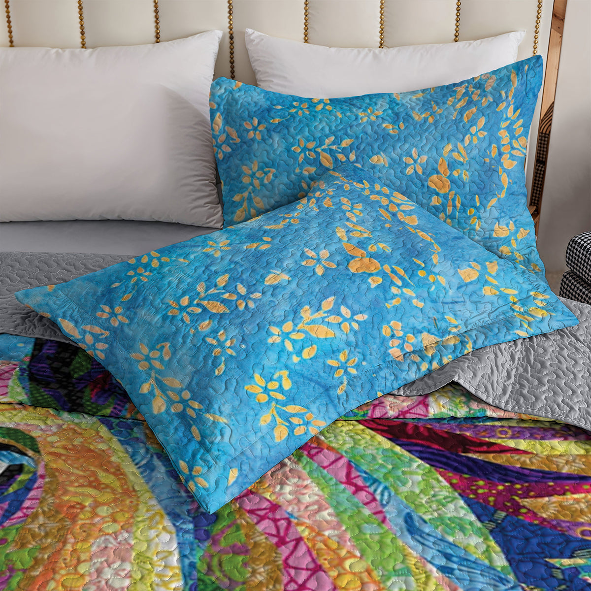 Ceeprints Quilt 3-Piece Lady horse flowers
