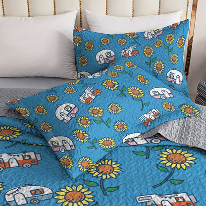 Ceeprints All Season Quilt 3-Piece Set Life is good with camping