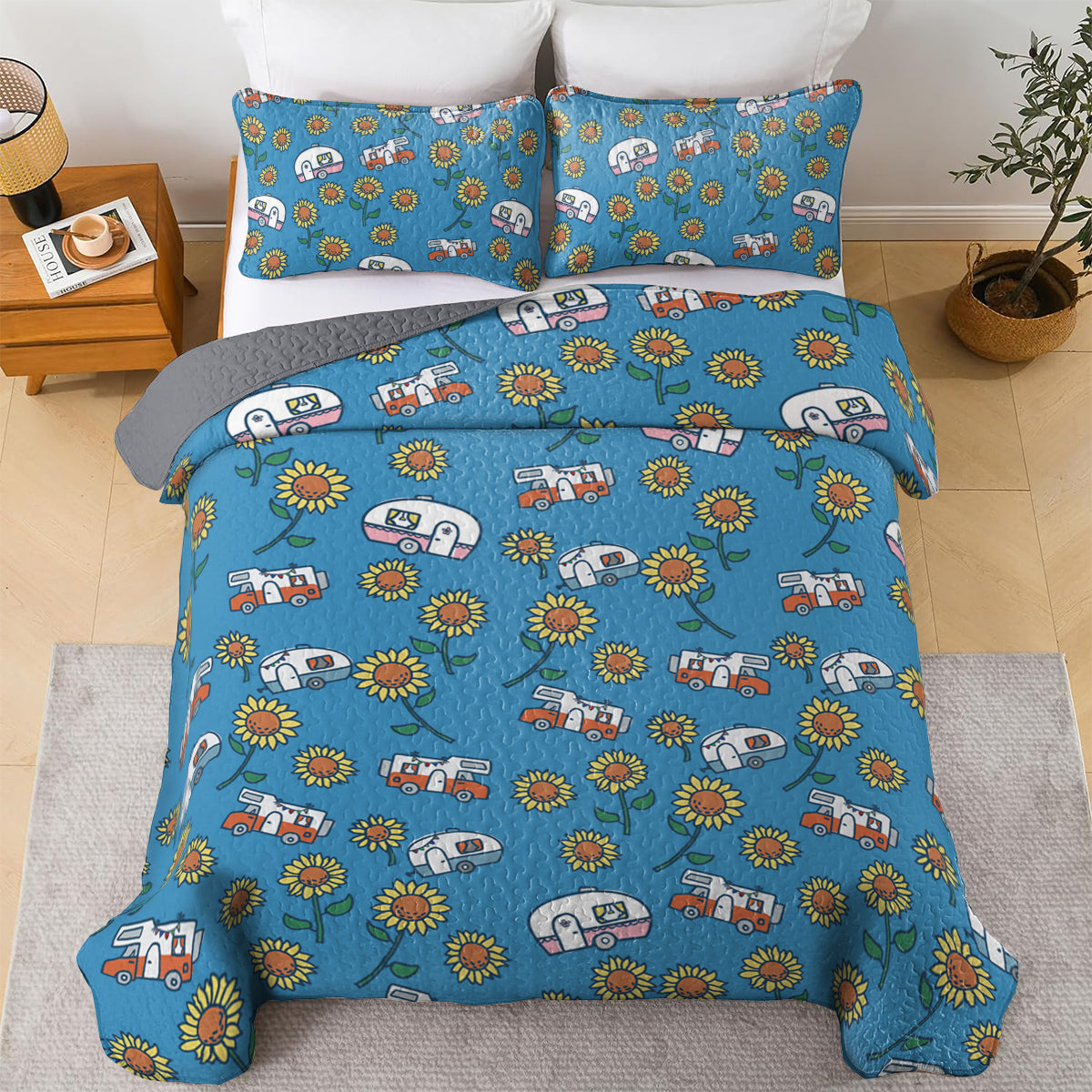 Ceeprints All Season Quilt 3-Piece Set Life is good with camping