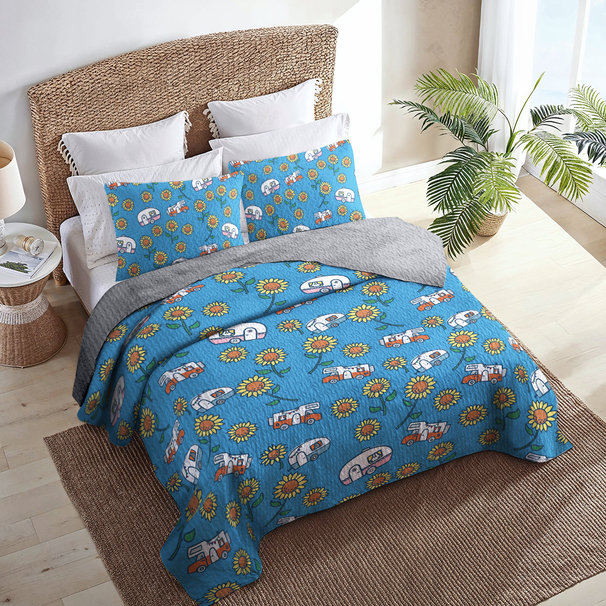 Ceeprints All Season Quilt 3-Piece Set Life is good with camping