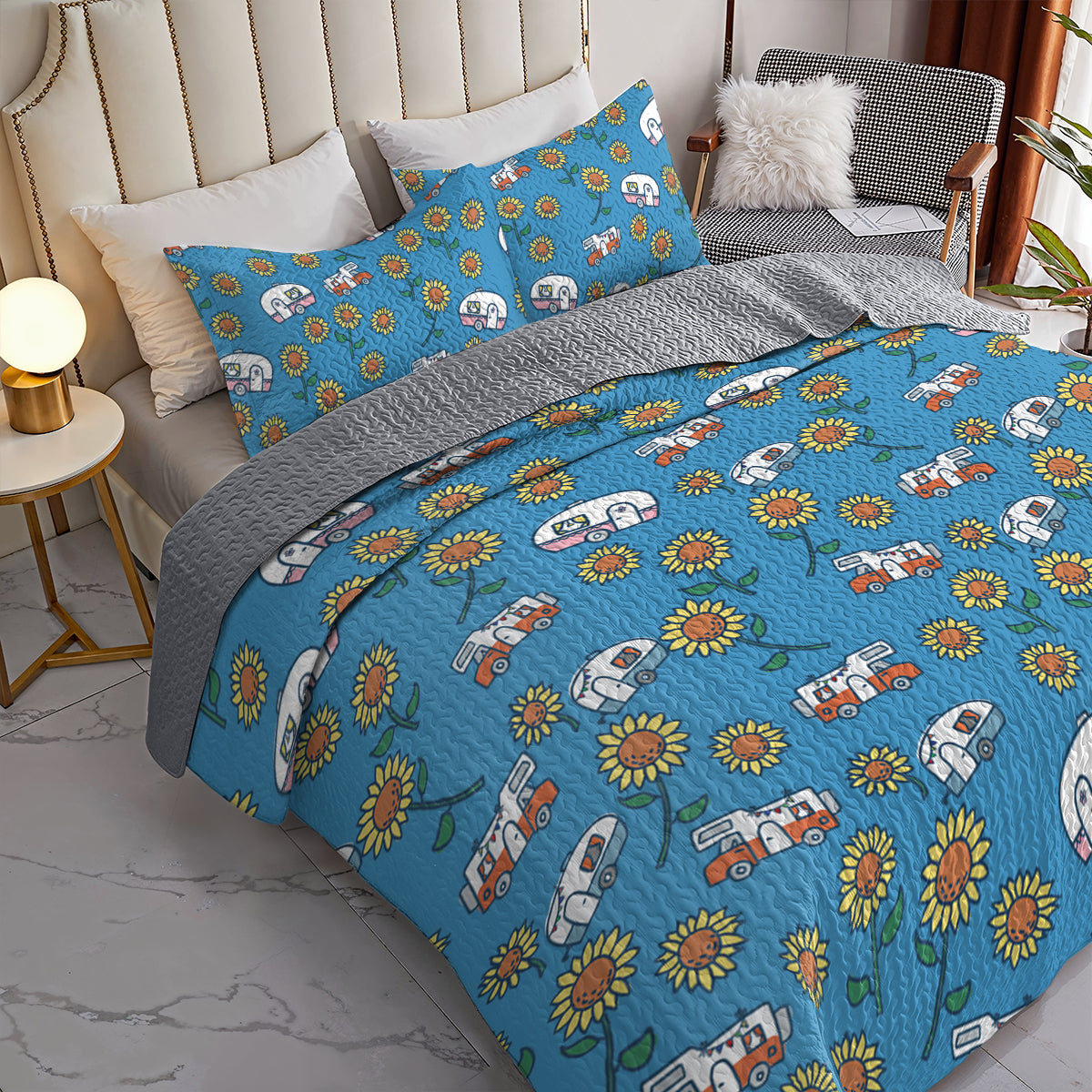 Ceeprints All Season Quilt 3-Piece Set Life is good with camping