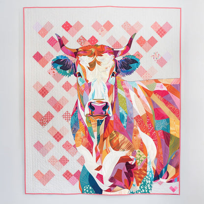 Ceeprints Quilt 3-Piece Set Lovely Cow Cotton Fabric Pattern