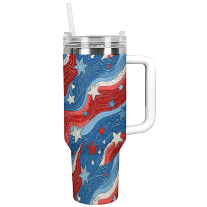 Ceeprints Tumbler Glitter Wave USA