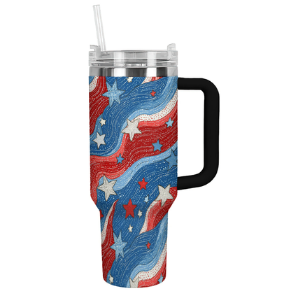 Ceeprints Tumbler Glitter Wave USA