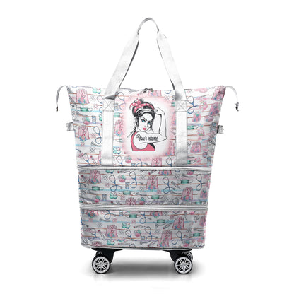 Cee™ Rolling Duffle Bag Stethoscope Chic - Custom Name