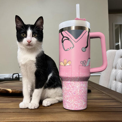Ceeprints Tumbler Glitter Nurse Vibes