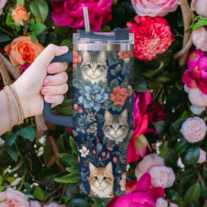 Ceeprints Tumbler Feline Blooms
