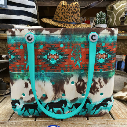 Ceeprints Cee™ Bag Aztec Turquoise And Cowhide