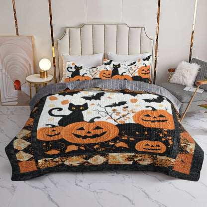 Ceeprints All Season Quilt 3-Piece Set Midnight Whiskers