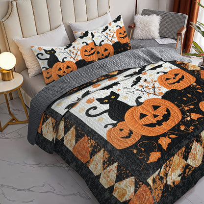 Ceeprints All Season Quilt 3-Piece Set Midnight Whiskers