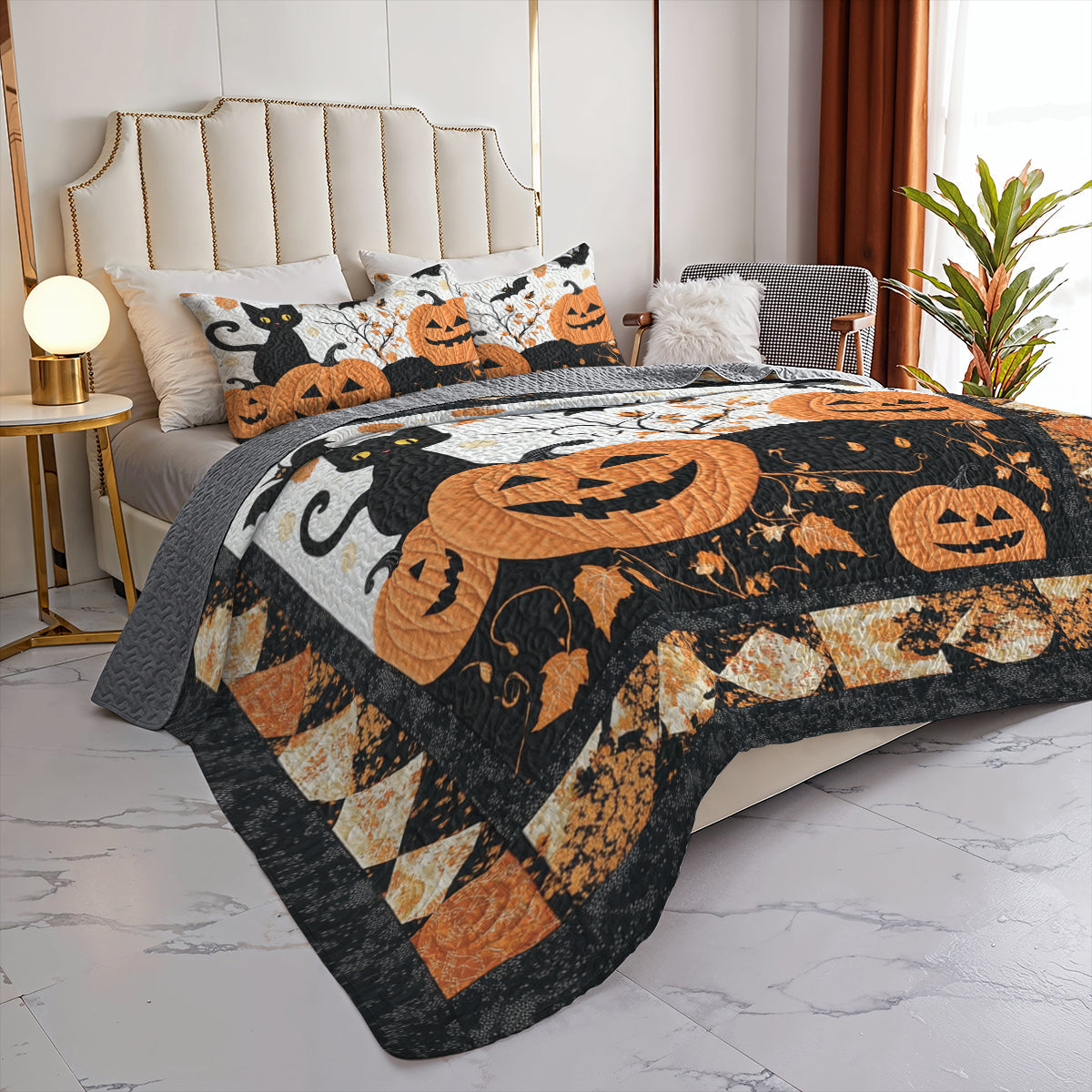 Ceeprints All Season Quilt 3-Piece Set Midnight Whiskers