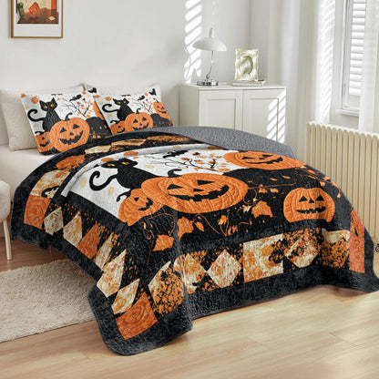 Ceeprints All Season Quilt 3-Piece Set Midnight Whiskers