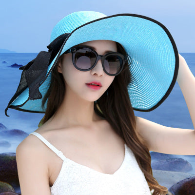Straw Hat Women Foldable Seaside Vacation Versatile Beach Hat