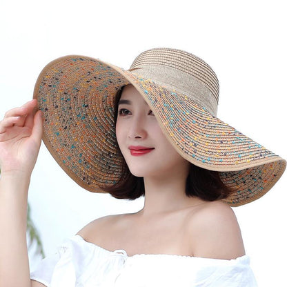 Korean-Style Wide Brim Straw Hat – Fashionable Sun Protection for Women
