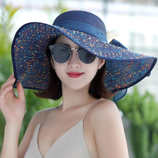 Korean-Style Wide Brim Straw Hat – Fashionable Sun Protection for Women