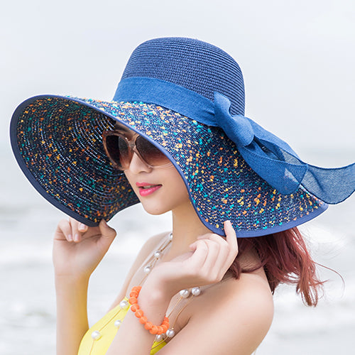 Summer Female Seaside Travel Easiest for Match Wide Brim Sun Straw Hat