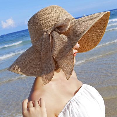 Straw Hat Women Foldable Seaside Vacation Versatile Beach Hat