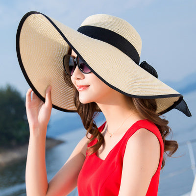 Straw Hat Women Foldable Seaside Vacation Versatile Beach Hat