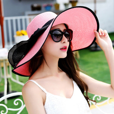 Straw Hat Women Foldable Seaside Vacation Versatile Beach Hat