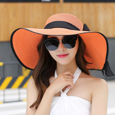 Straw Hat Women Foldable Seaside Vacation Versatile Beach Hat
