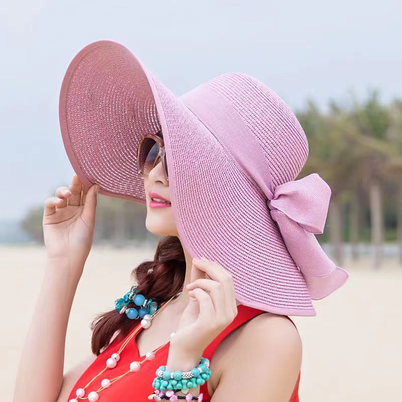 Korean-Style Wide Brim Straw Hat – Fashionable Sun Protection for Women