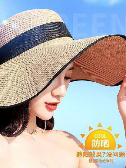 Straw Hat Women's Summer Seaside Travel Vacation Big Brim