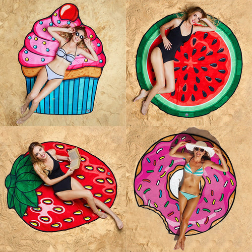 Cartoon Beach Towel – Large Quick-Drying Travel Shawl & Floor Mat