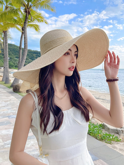 Sun Hat Female Summer Sun Protection Beach Foldable Straw Hat