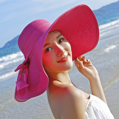 Straw Hat Women Foldable Seaside Vacation Versatile Beach Hat