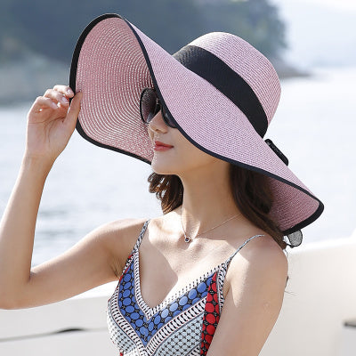 Straw Hat Women Foldable Seaside Vacation Versatile Beach Hat