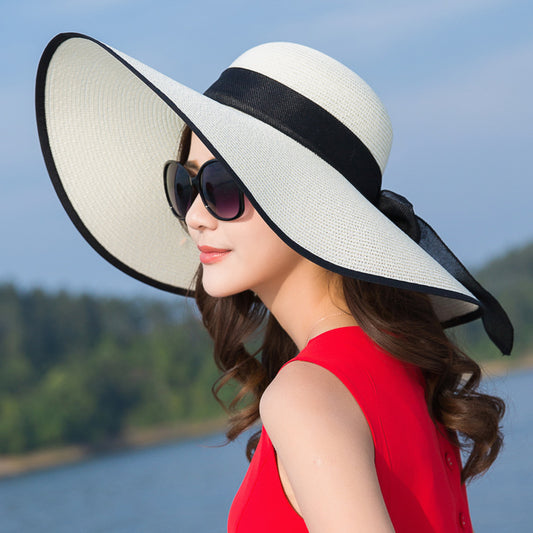 Straw Hat Women Foldable Seaside Vacation Versatile Beach Hat