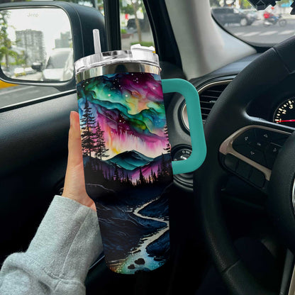 Ceeprints Tumbler Alcohol Ink Northern Lights