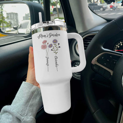 Ceeprints Personalized Tumbler Birth Month Flower with Kid's Names