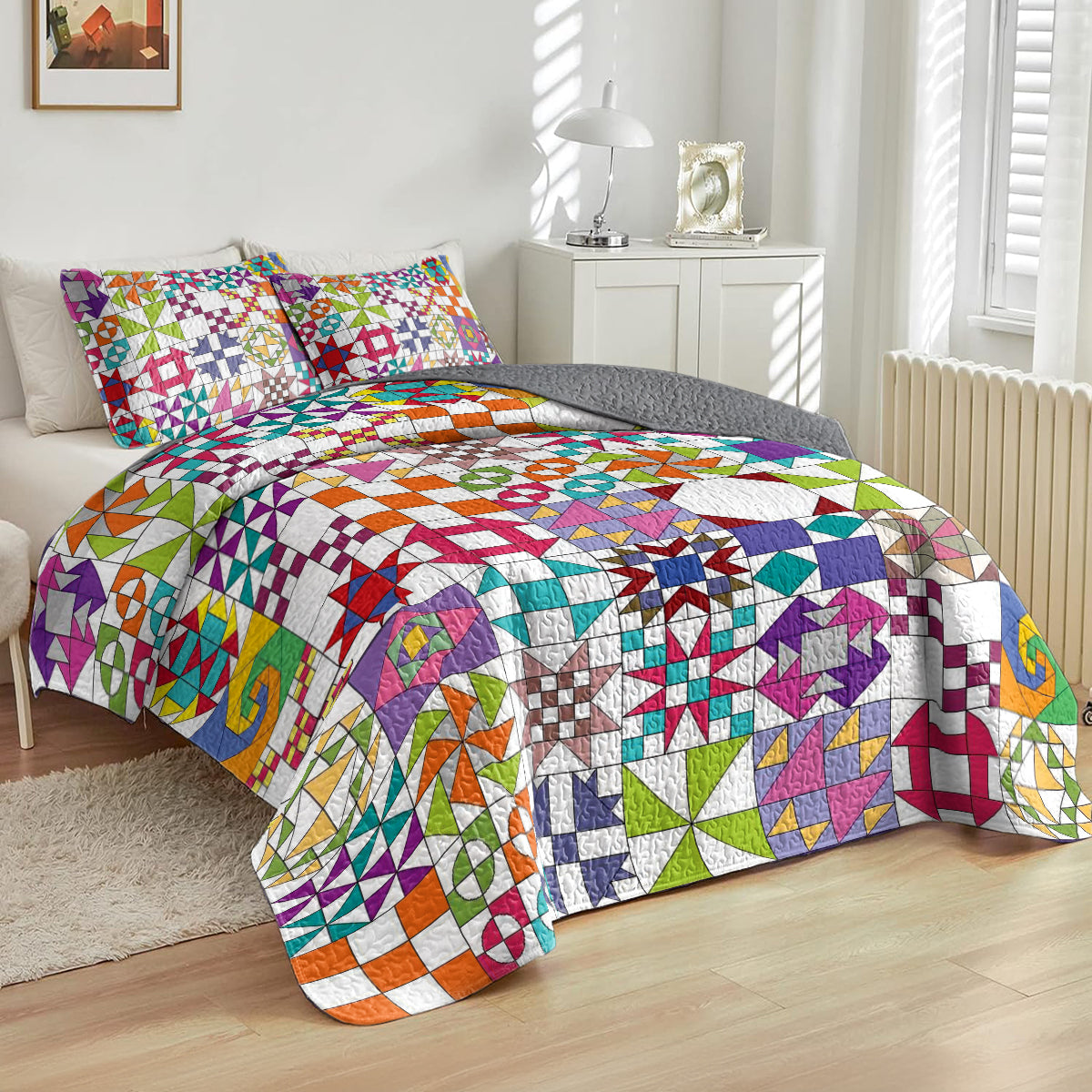 Ceeprints All Season Quilt 3-Piece Set Quilt Blocks