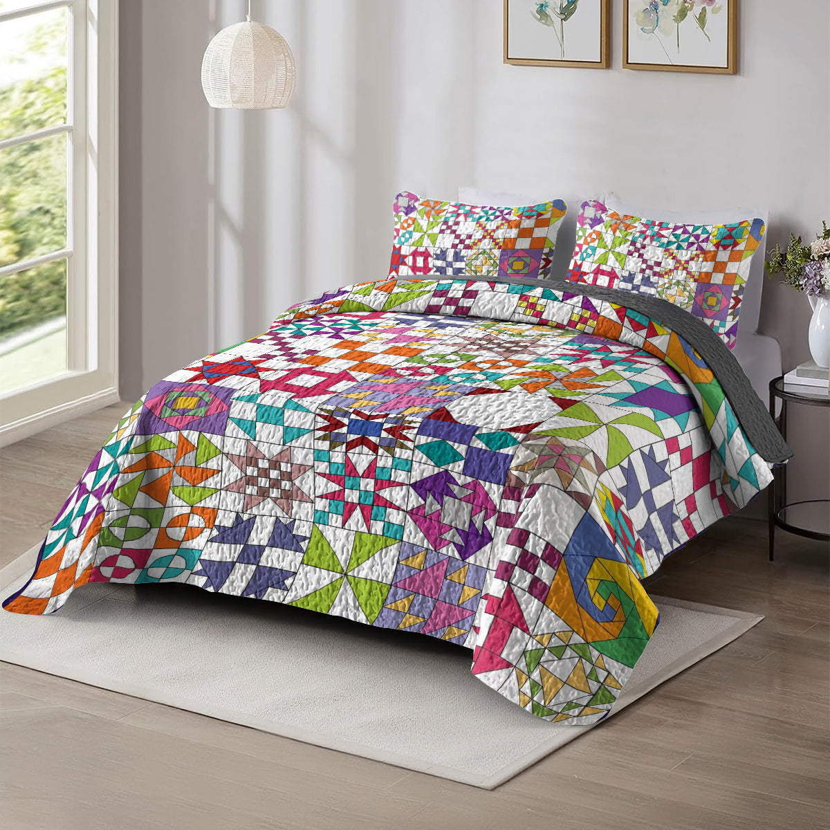 Ceeprints All Season Quilt 3-Piece Set Quilt Blocks