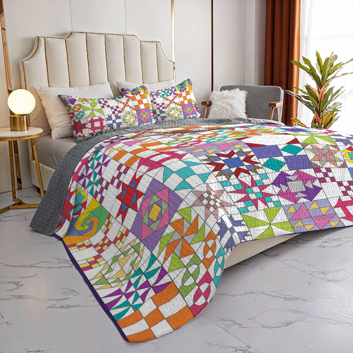 Ceeprints All Season Quilt 3-Piece Set Quilt Blocks