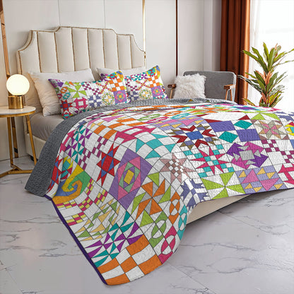 Ceeprints All Season Quilt 3-Piece Set Quilt Blocks
