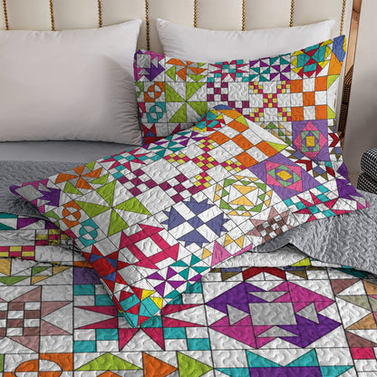 Ceeprints All Season Quilt 3-Piece Set Quilt Blocks