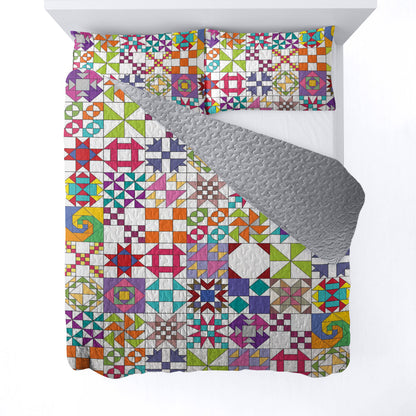 Ceeprints All Season Quilt 3-Piece Set Quilt Blocks