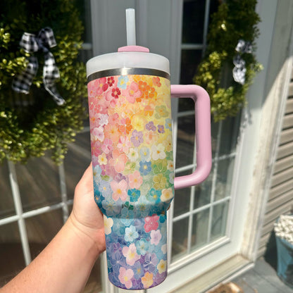 Ceeprints Tumbler Rainbow Floral