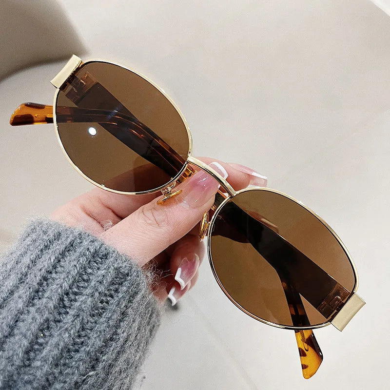 Fashion Oval Sunglasses – Retro Trend Metal Frame UV400 Eyewear