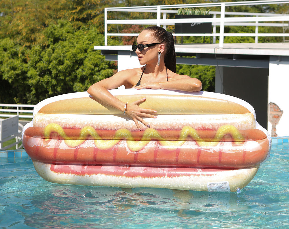 Hot Dog & Burger Pool Float – Fun Inflatable Mattress