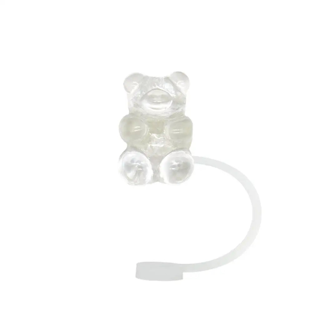 1PC Bear Straw Tip Cover – 10mm Dust-Proof Silicone Topper for 30/40oz Tumblers