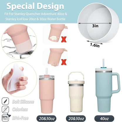 9PCS Tumbler Accessory Set – 6 Spill-Proof Stoppers, 2 Straw Covers, 1 Silicone Boot