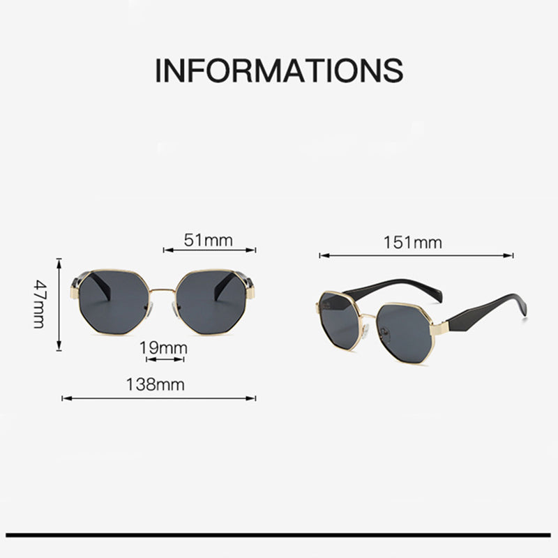 Retro Polygonal Metal Sunglasses – Fashion UV400 Eyewear