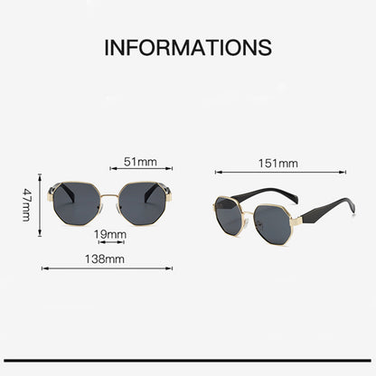 Retro Polygonal Metal Sunglasses – Fashion UV400 Eyewear