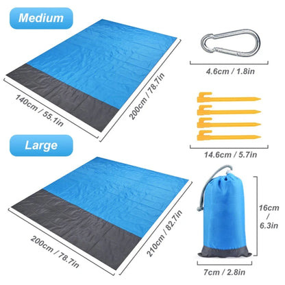 Waterproof Pocket Beach Blanket – Lightweight & Portable (2x2.1m)