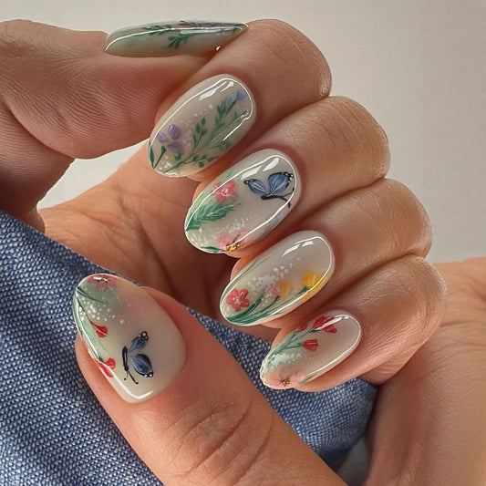 Kawaii Flower Almond No. 29 press-on nails