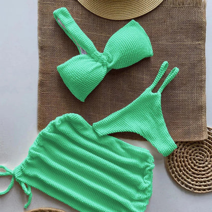 Sexy 3-Piece Micro Bikini Set – Brazilian Thong Swimsuit for Women 2025