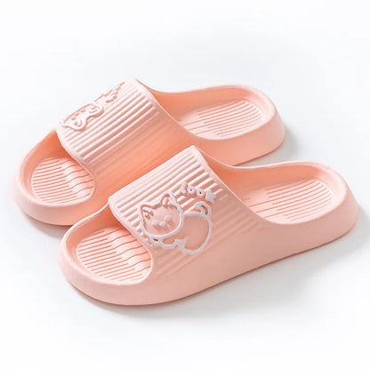 Women’s Summer Cat Cartoon Slippers – Non-Slip Platform Sandals